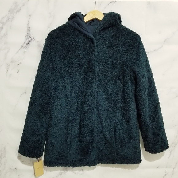 HALOGEN Reversible Sherpa Jacket, Emerald, Size Small - Picture 9 of 9